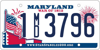 MD license plate 1MD3796