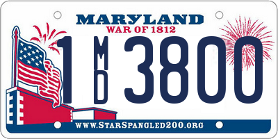 MD license plate 1MD3800