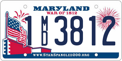 MD license plate 1MD3812