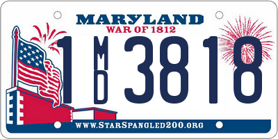 MD license plate 1MD3818