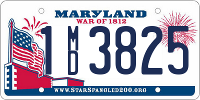 MD license plate 1MD3825