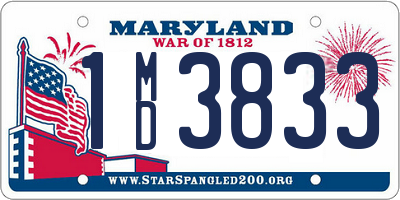 MD license plate 1MD3833