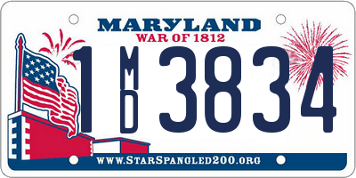 MD license plate 1MD3834