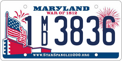 MD license plate 1MD3836