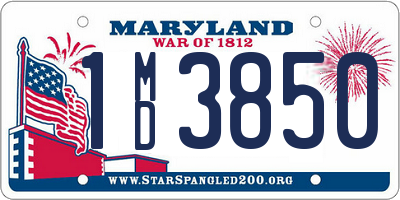 MD license plate 1MD3850