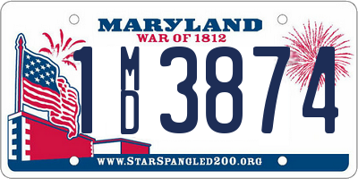 MD license plate 1MD3874