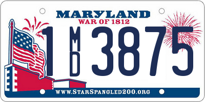 MD license plate 1MD3875