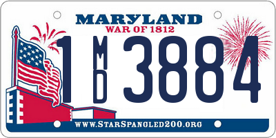 MD license plate 1MD3884