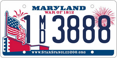 MD license plate 1MD3888