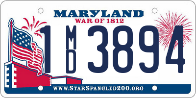 MD license plate 1MD3894