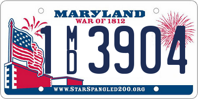 MD license plate 1MD3904