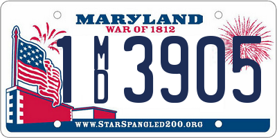 MD license plate 1MD3905