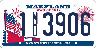 MD license plate 1MD3906