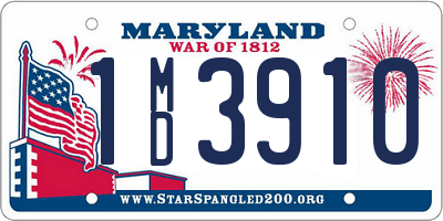 MD license plate 1MD3910