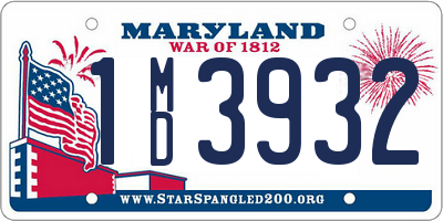 MD license plate 1MD3932