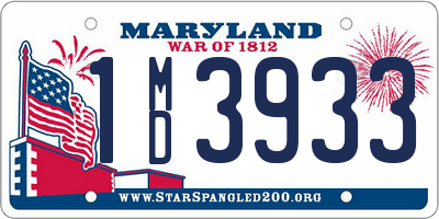 MD license plate 1MD3933