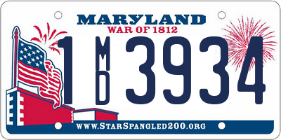 MD license plate 1MD3934