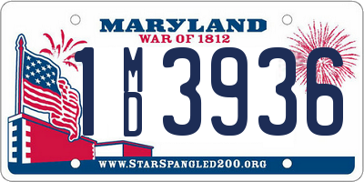 MD license plate 1MD3936