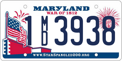 MD license plate 1MD3938