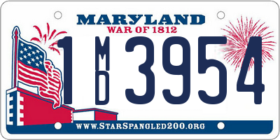 MD license plate 1MD3954