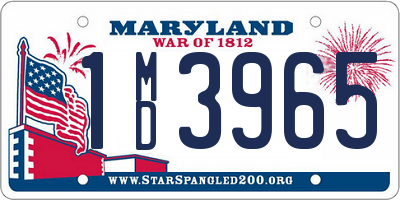 MD license plate 1MD3965