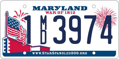 MD license plate 1MD3974