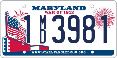 MD license plate 1MD3981