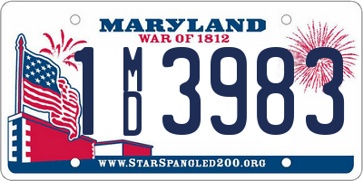 MD license plate 1MD3983