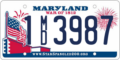 MD license plate 1MD3987