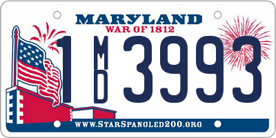 MD license plate 1MD3993
