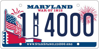 MD license plate 1MD4000