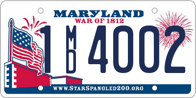 MD license plate 1MD4002