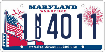 MD license plate 1MD4011