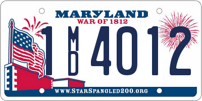 MD license plate 1MD4012