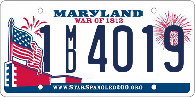 MD license plate 1MD4019