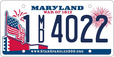 MD license plate 1MD4022