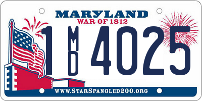 MD license plate 1MD4025