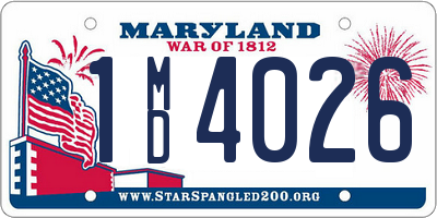 MD license plate 1MD4026