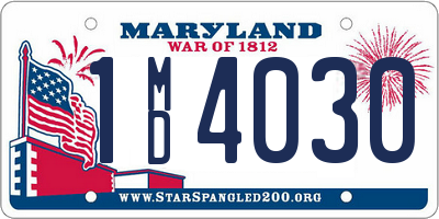 MD license plate 1MD4030