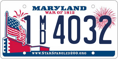 MD license plate 1MD4032