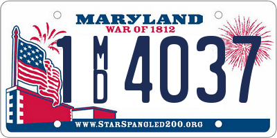 MD license plate 1MD4037