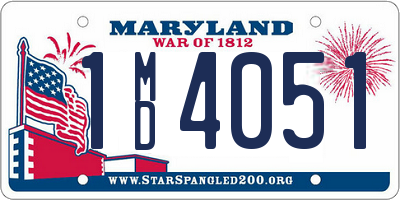 MD license plate 1MD4051