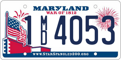 MD license plate 1MD4053