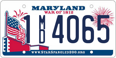 MD license plate 1MD4065