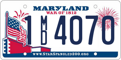 MD license plate 1MD4070