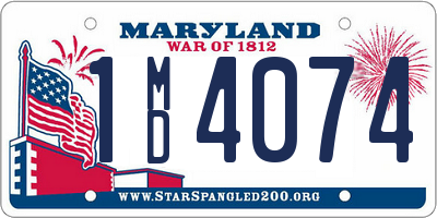 MD license plate 1MD4074