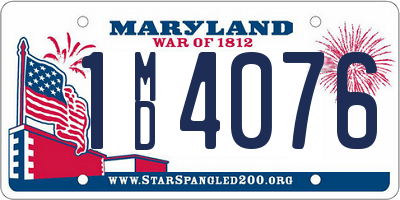 MD license plate 1MD4076