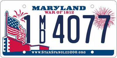 MD license plate 1MD4077