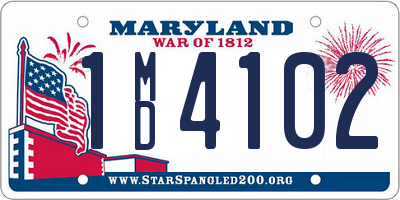 MD license plate 1MD4102