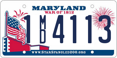 MD license plate 1MD4113
